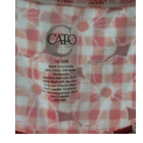 ✨️NWT✨️ CATO - 18/20 Red & White Floral Tank - Picture 3 of 5